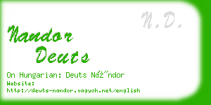 nandor deuts business card